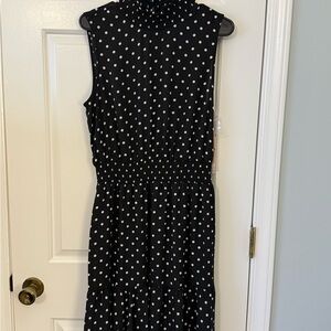 Nanette Lepore Black and White Polka Dot Midi Dress